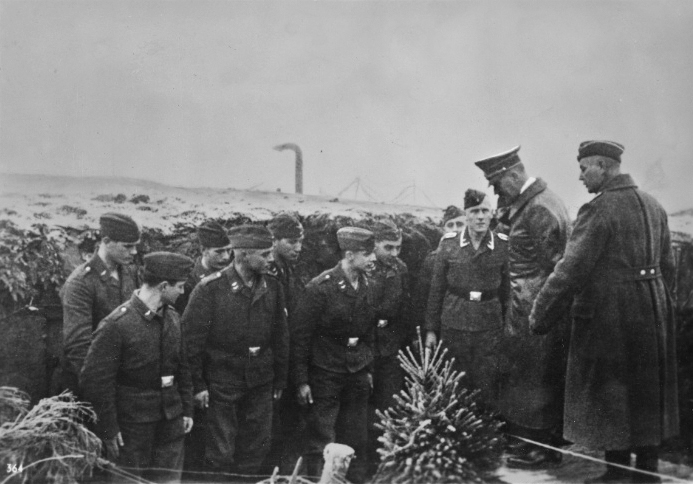 Adolf Hitler visits Luftwaffe soldiers during Christmas 1939